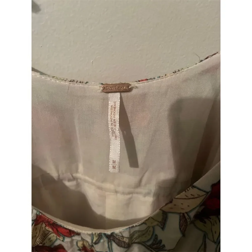 Free People Dear You Floral Mini Dress White Sleeveless‎ Fit & Flare Size M